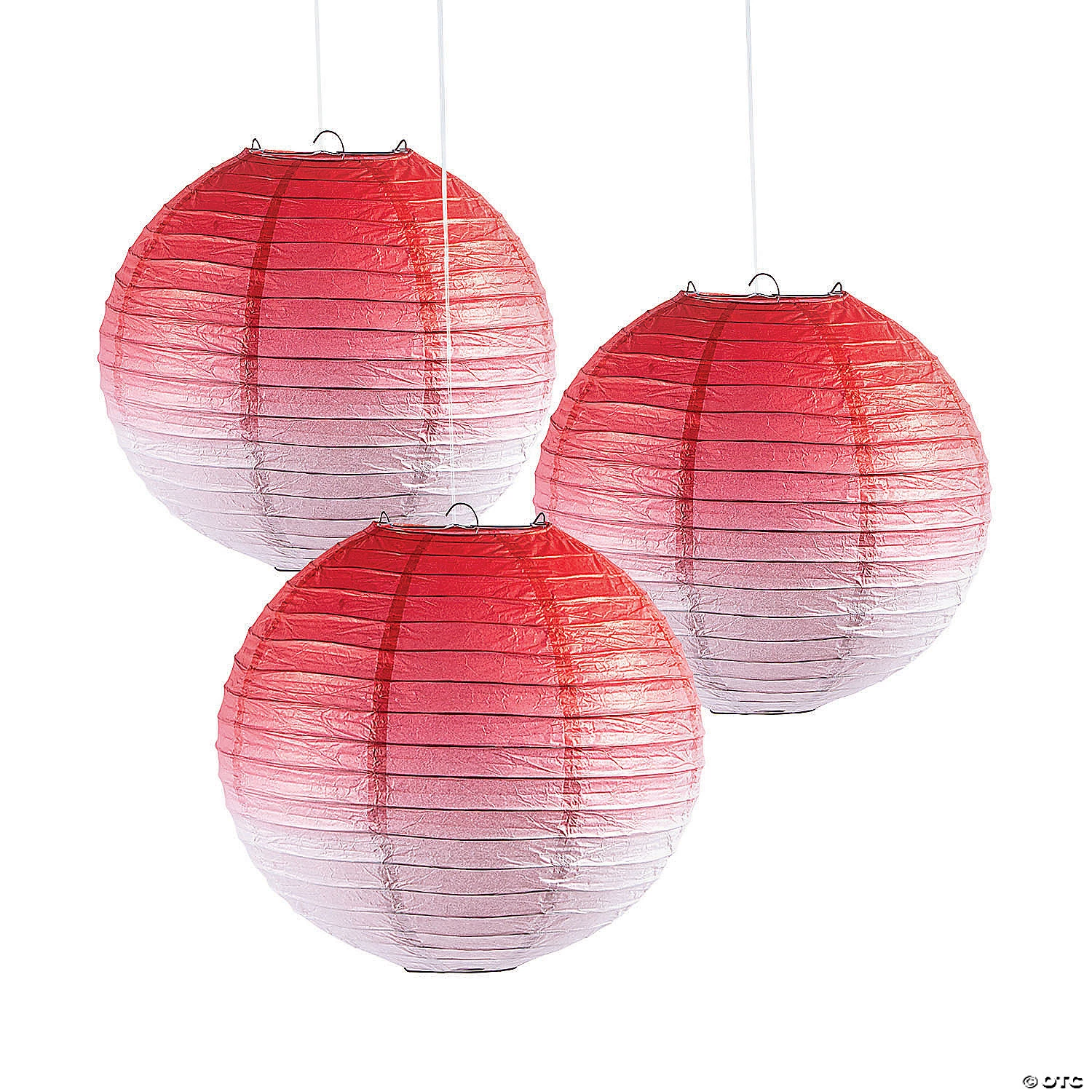 Ombre Hanging Paper Lanterns - 3 Pc. 1 Ombre Hanging Paper Lanterns - 3 Pc.