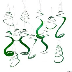 Solid Color Hanging Swirl Decorations - 12 Pc.