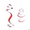 Solid Color Hanging Swirl Decorations - 12 Pc.