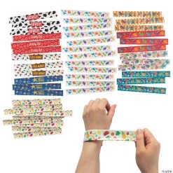 Bulk Fun Icons Slap Bracelet Assortment - 48 Pc.