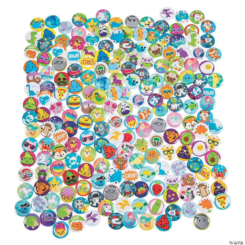 Bulk Mega Fun Mini Button Assortment - 200 Pc. 1 Bulk Mega Fun Mini Button Assortment - 200 Pc.