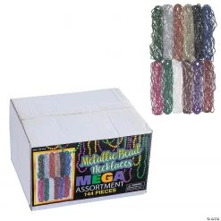 Bulk Metallic Bead Necklace Assortment - 144 Pc. 6 Bulk Metallic Bead Necklace Assortment - 144 Pc. -Carnival Sales Store bulk metallic bead necklace assortment 144 pc 24 12640 dfx