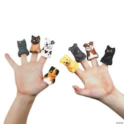 Cat & Dog Finger Puppets - 24 Pc.