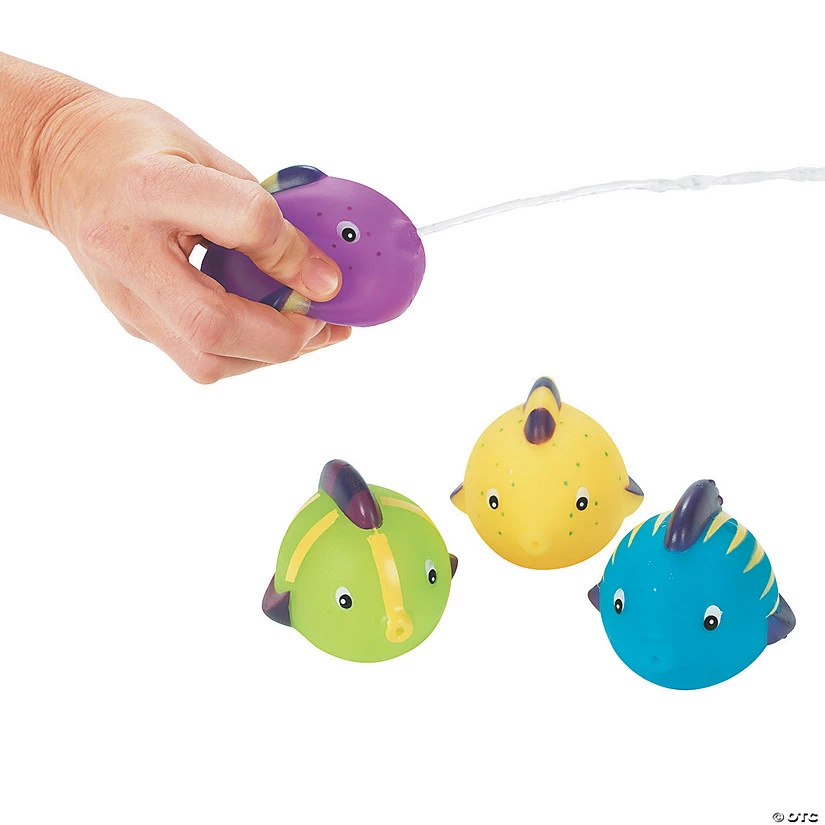 Fun Squeeze Fish Squirt Toys - 12 Pc. 1 Fun Squeeze Fish Squirt Toys - 12 Pc.