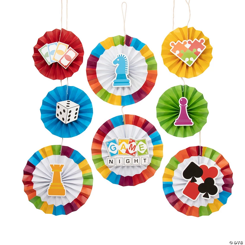 Game Night Hanging Decorations - 8 Pc. 1 Game Night Hanging Decorations - 8 Pc.
