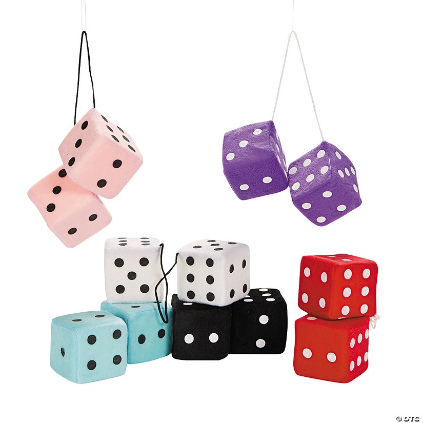 Hanging Plush Dice - 12 Pc. 1 Hanging Plush Dice - 12 Pc.