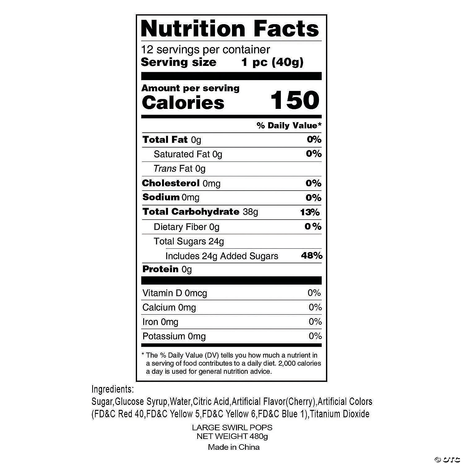 Large Cherry Flavored Swirl Lollipops - 12 Pc. 4 Large Cherry Flavored Swirl Lollipops - 12 Pc. - Image 4