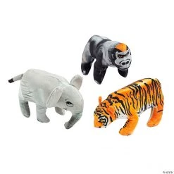 Mini Realistic Stuffed Safari Animals - 12 Pc.