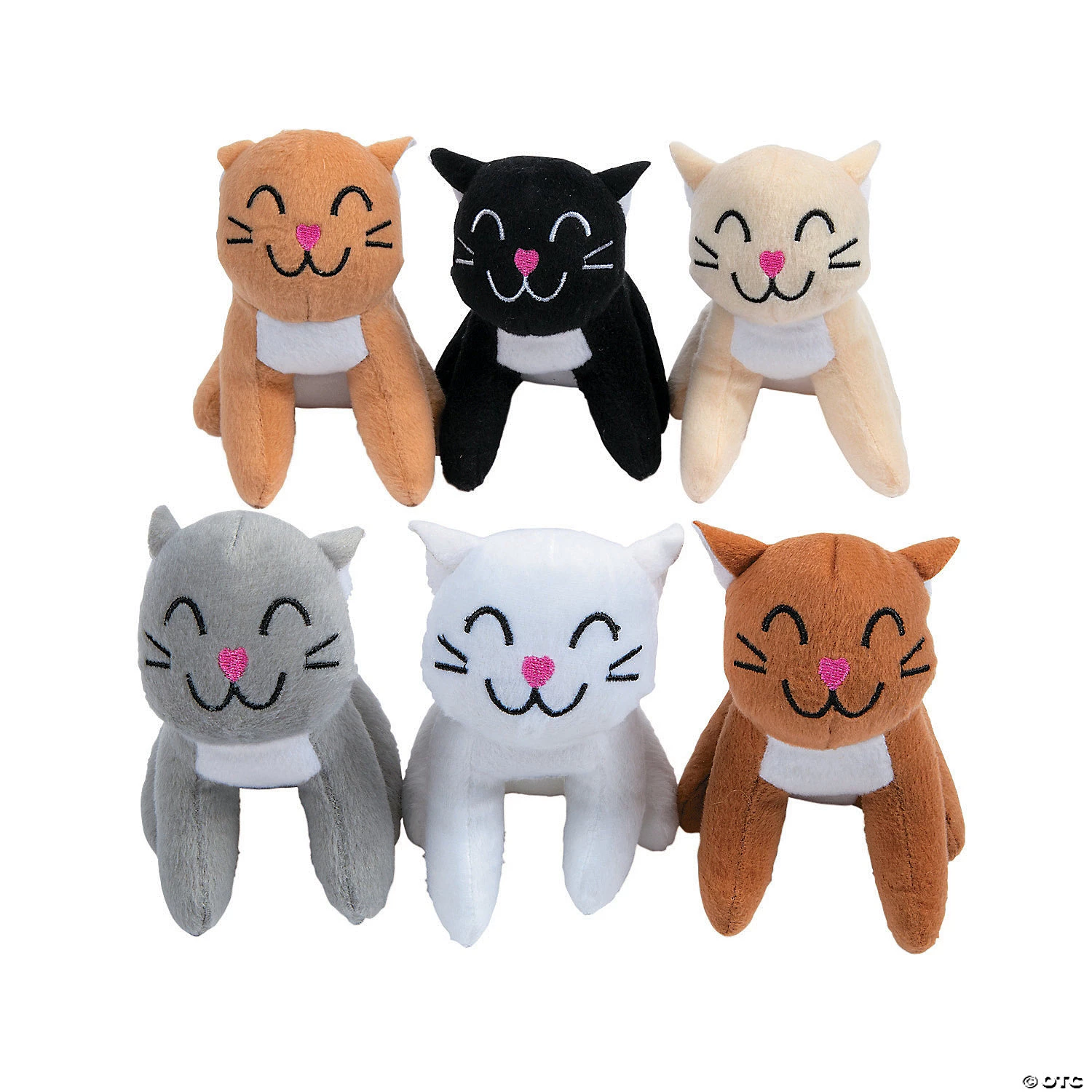Mini Smiling Stuffed Cats - 12 Pc. 1 Mini Smiling Stuffed Cats - 12 Pc.