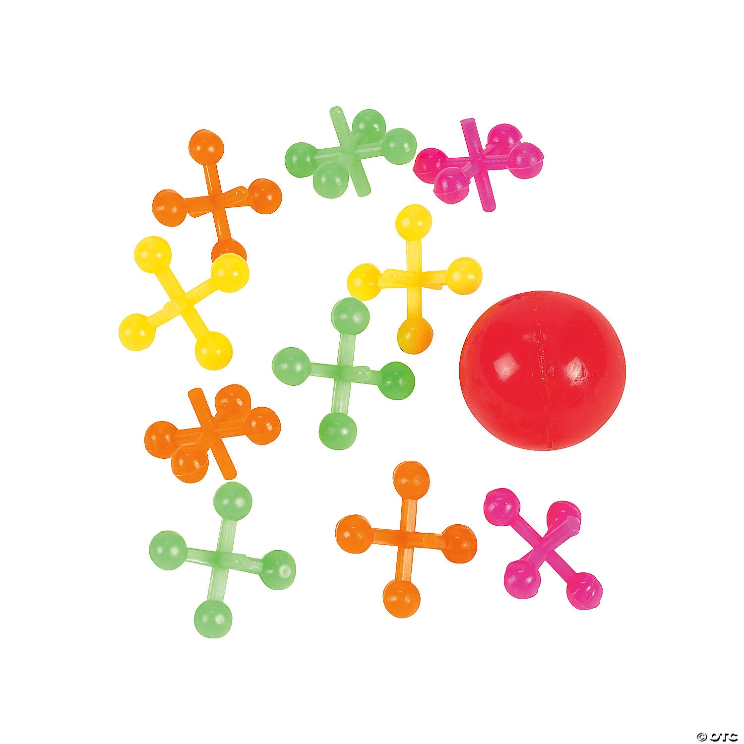 Neon Ball & Jacks Games - 12 Pc. 1 Neon Ball & Jacks Games - 12 Pc.