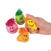 Neon Smile Face Stress Toys with Hair - 24 Pc.