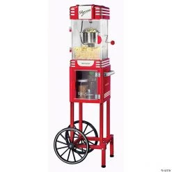 Nostalgia 47" Retro Popcorn Cart 2.5 Oz. Kettle, Red