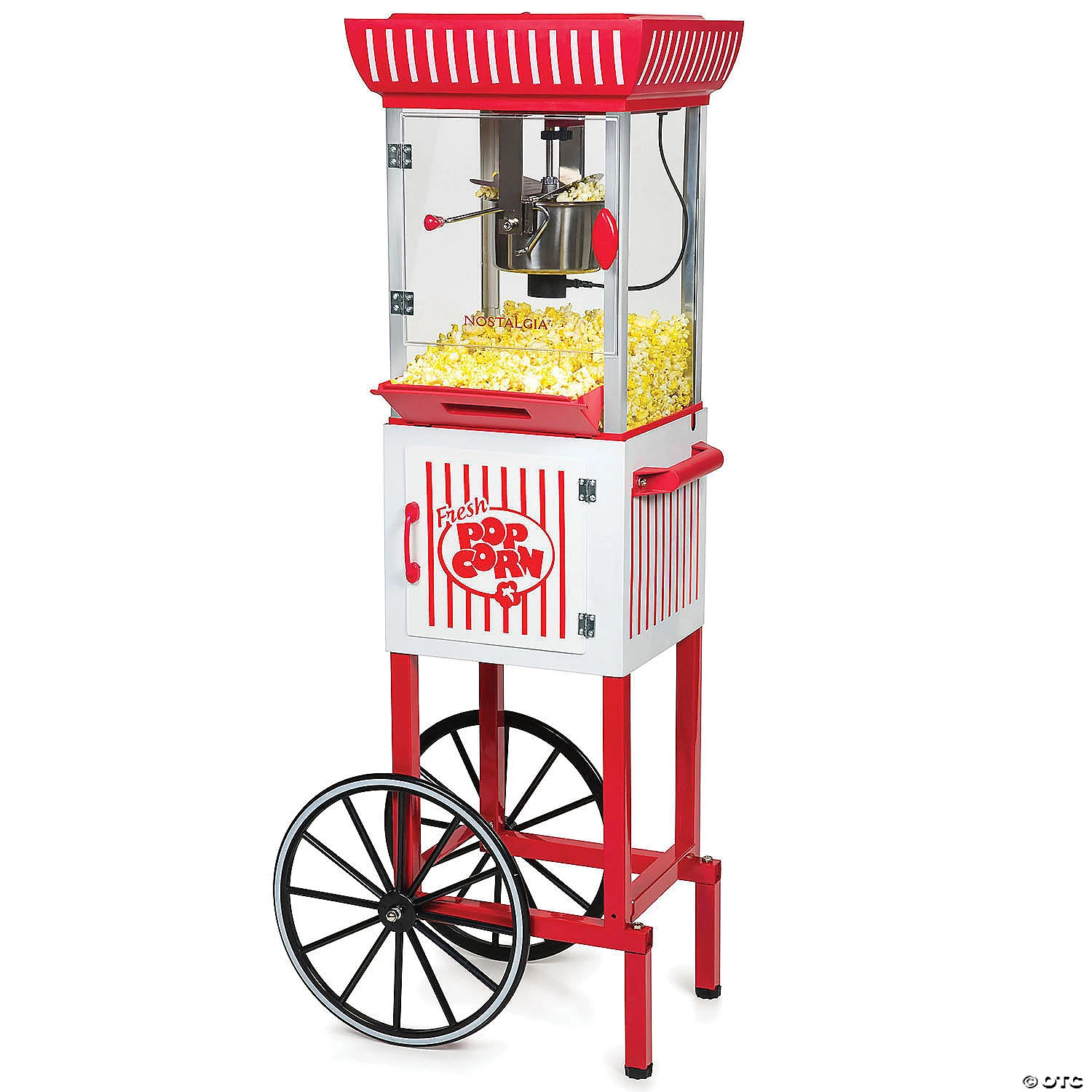 Nostalgia 48" Popcorn Cart 2.5-Ounce, Red/White 1 Nostalgia 48" Popcorn Cart 2.5-Ounce, Red/White