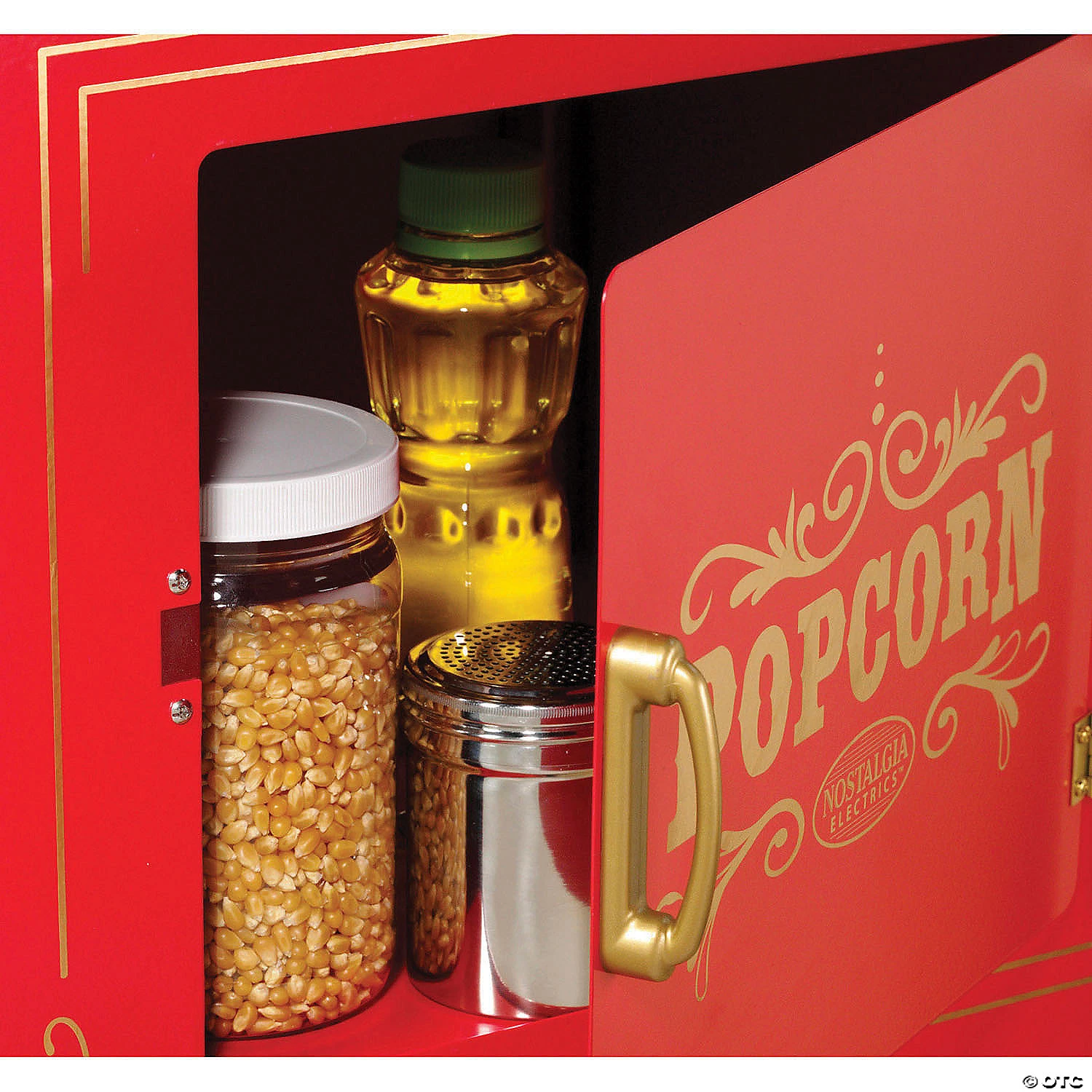 Nostalgia 59" Vintage 10-Ounce Popcorn Cart - Red 3 Nostalgia 59" Vintage 10-Ounce Popcorn Cart - Red - Image 3