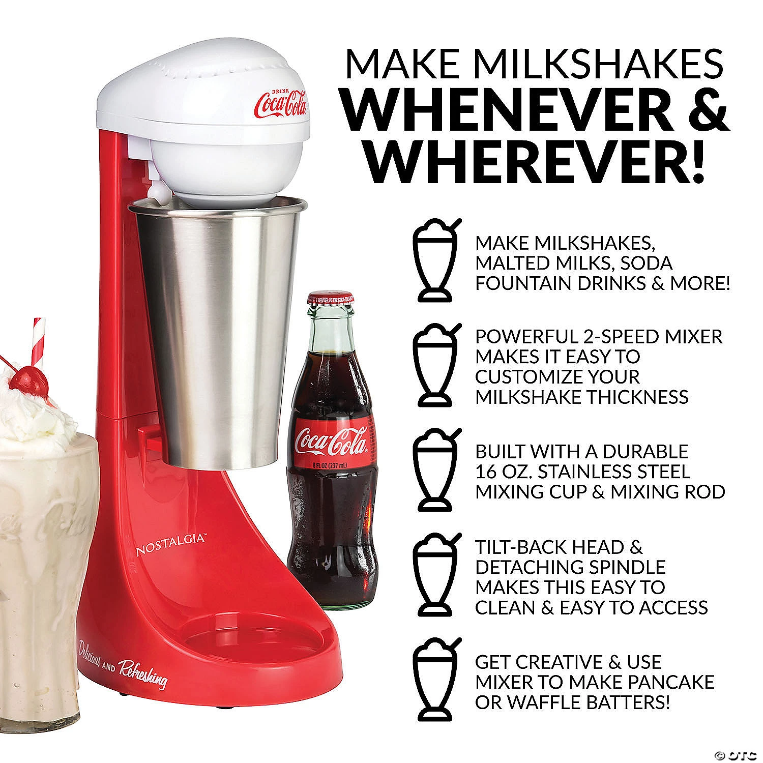 Nostalgia Coca-Cola Two-Speed Milkshake Maker 2 Nostalgia Coca-Cola Two-Speed Milkshake Maker - Image 2