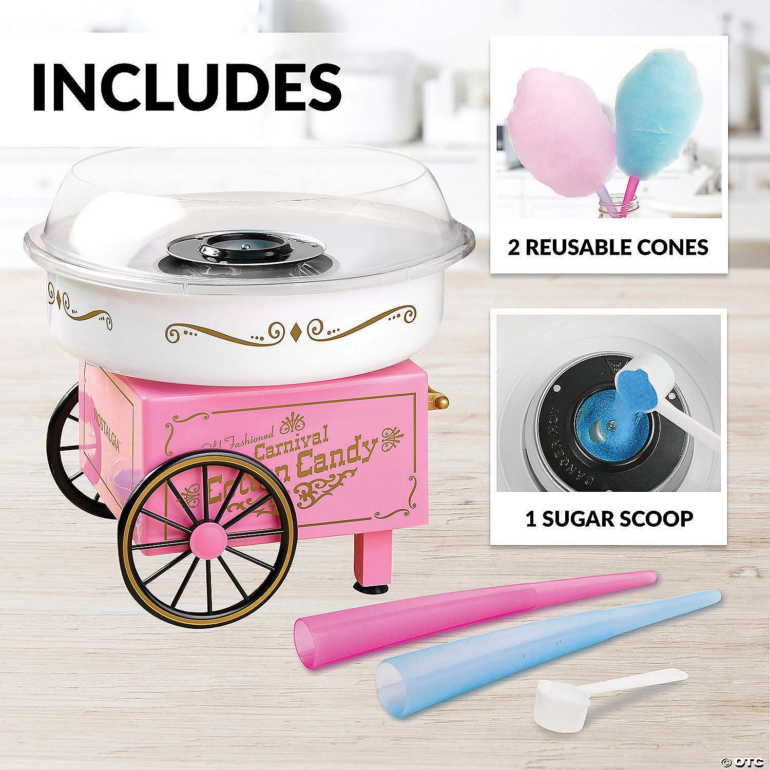 Nostalgia Vintage Cotton Candy Maker, Pink 3 Nostalgia Vintage Cotton Candy Maker, Pink - Image 3