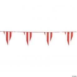 Red & White Plastic Pennant Banner