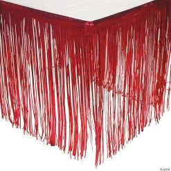 Metallic Fringe Plastic Table Skirt