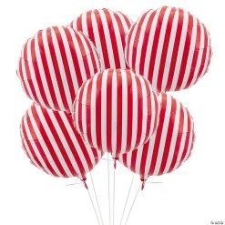 Striped 18" Mylar Balloons - 6 Pc.