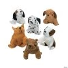 Sitting Stuffed Dogs - 12 Pc.