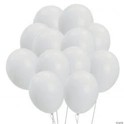 White 11" Latex Balloons - 12 Pc.